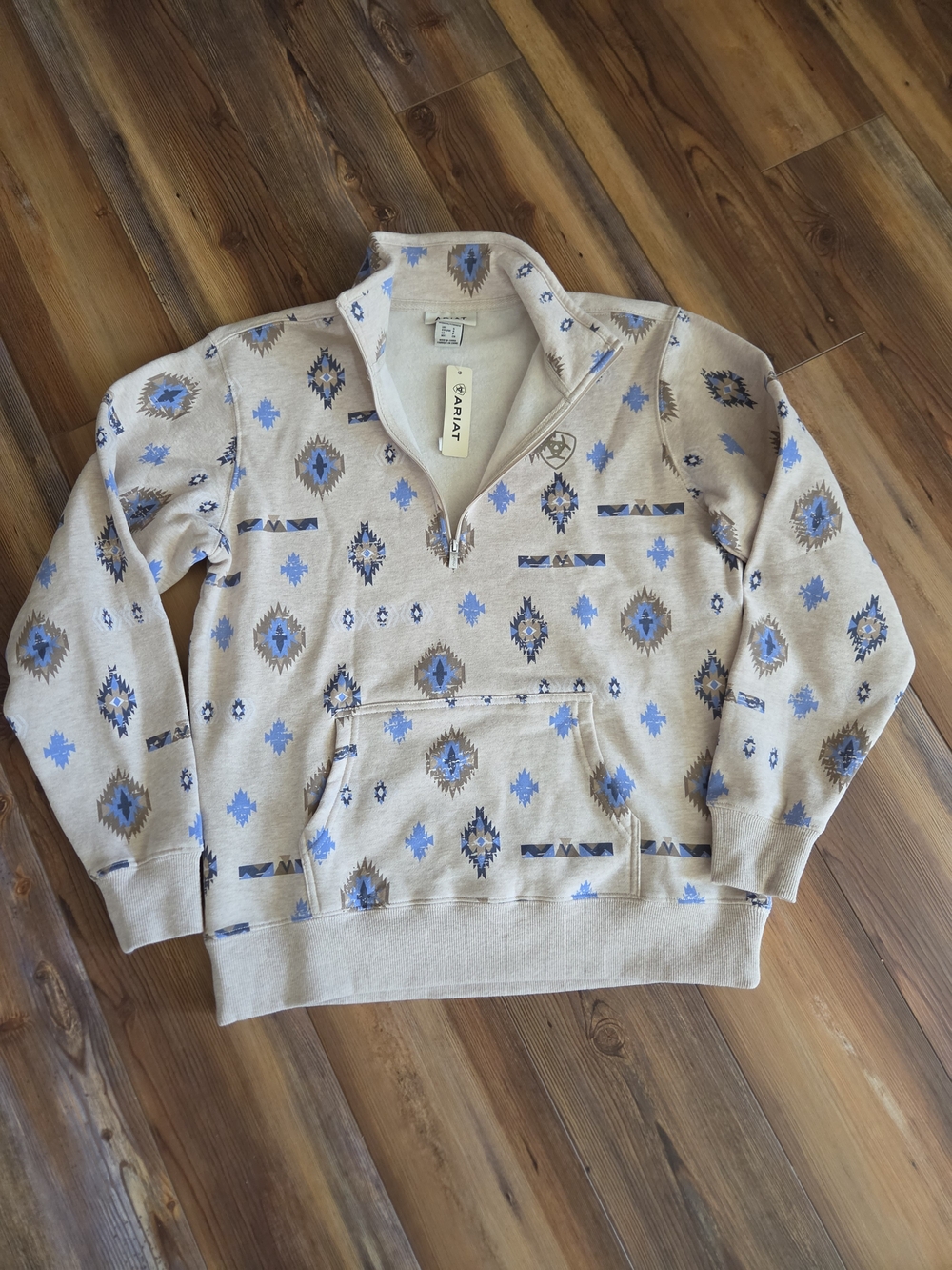 Ariat Women’s Beige Aztec Half-Zip Pullover Size S